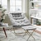 Flash Furniture Archer 28-in Oversized Faux Fur Folding Saucer Chair w/folding Ottoman, Gray Faux Fur/Gold Frame FV-FSC-027-FR-GY-SGD-GG - alternate 8